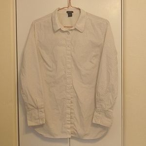 Ann Taylor Polka Dot Oxford Style Shirt